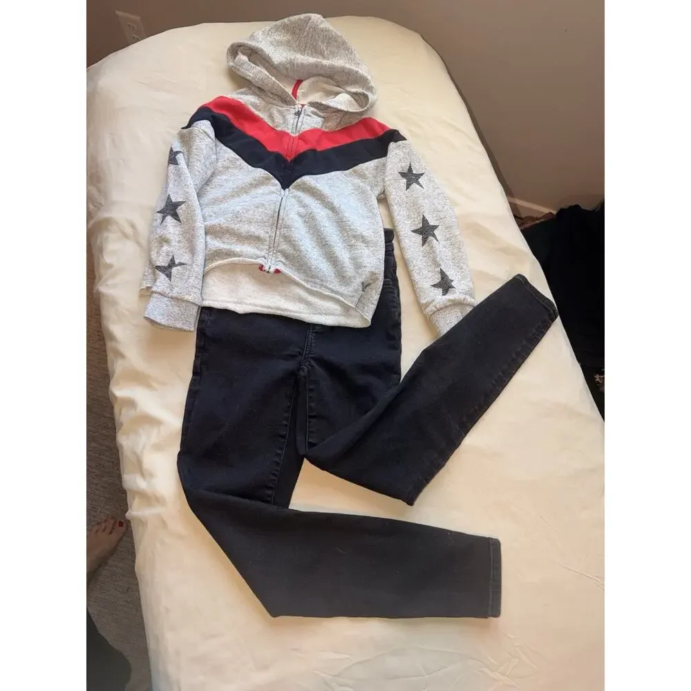Girls American Eagle Outfit Jacket Skinny Jeans 10 /12 Slim